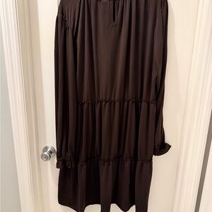 LuLaRoe “Annabelle” Elegant Long Sleeve Dress in Rich Brown